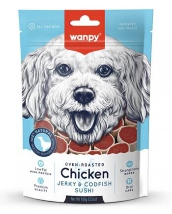 Wanpy Chicken Jerky & Cod Fish Sushi 100g
